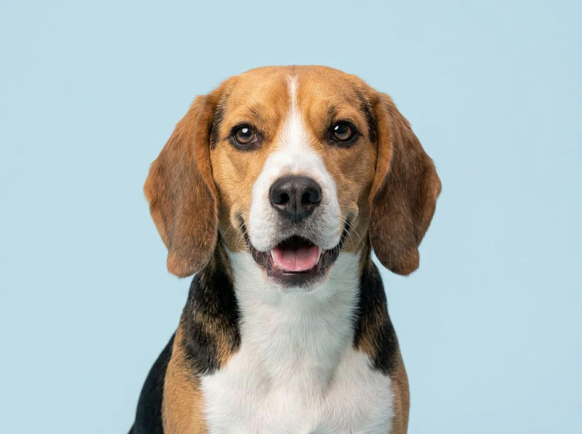 Pogodny, zdrowy beagle w zbliżeniu