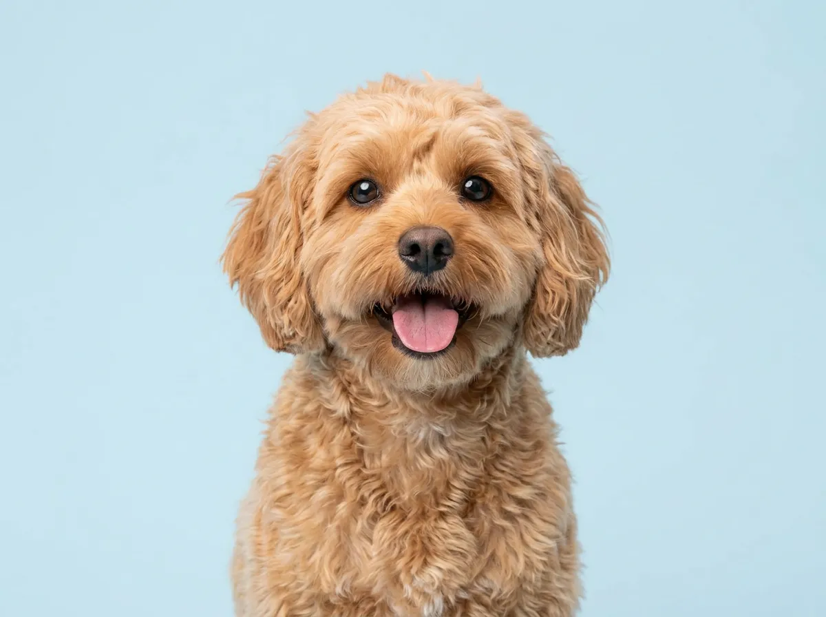 Pogodny, zdrowy cavapoo w zbliżeniu