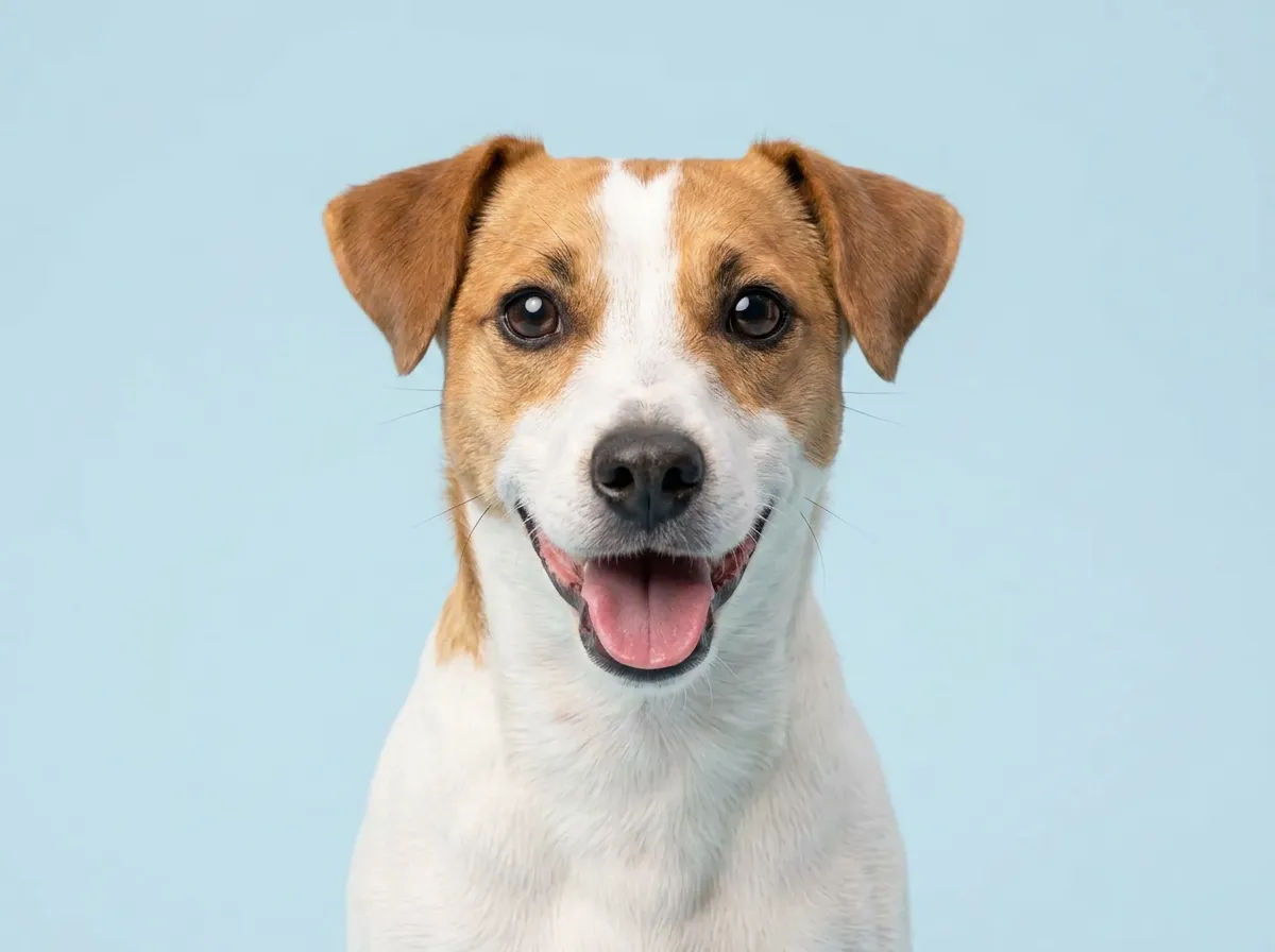 Pogodny, zdrowy jack russell terrier w zbliżeniu