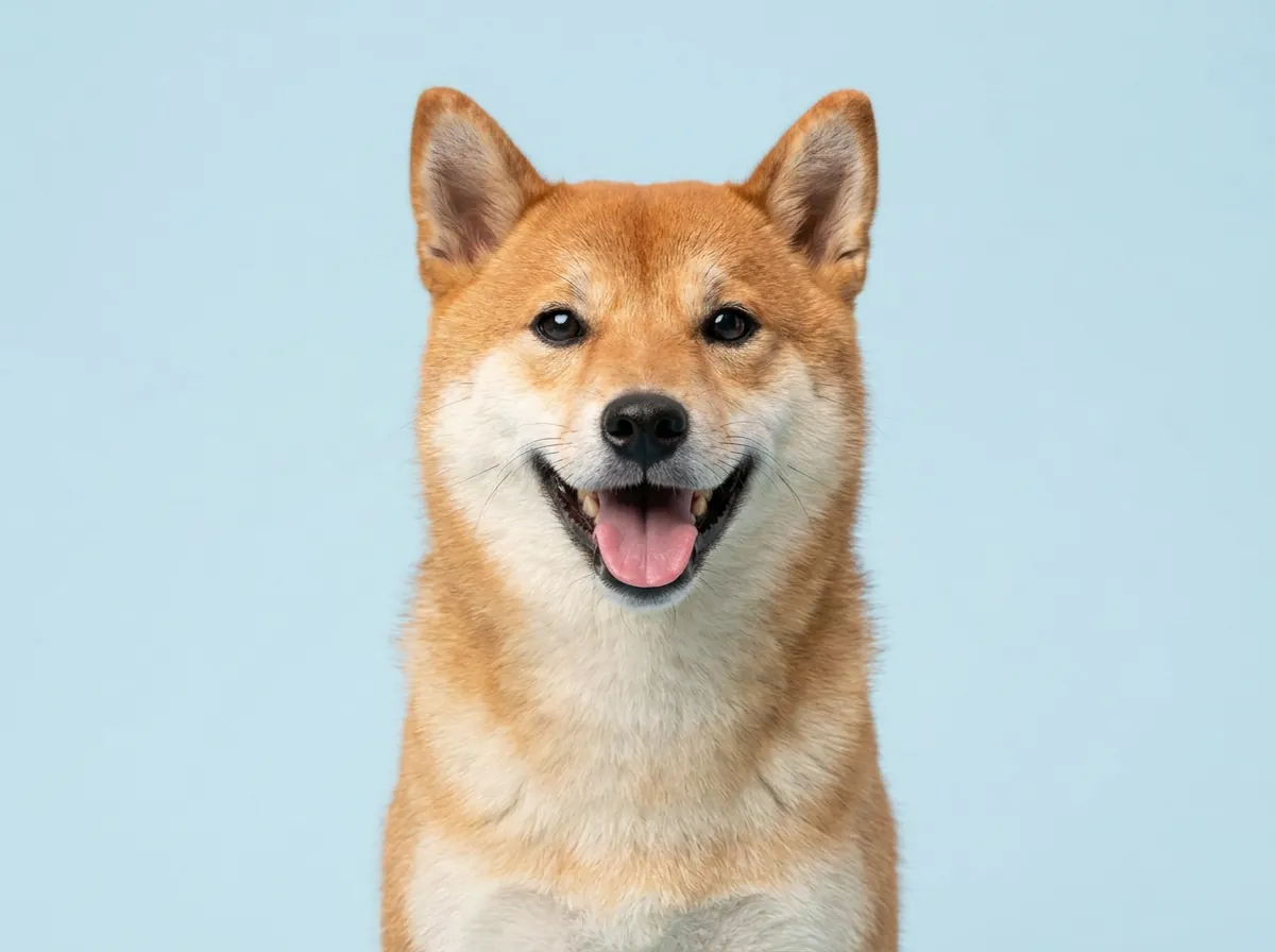 Pogodny, zdrowy shiba inu w zbliżeniu