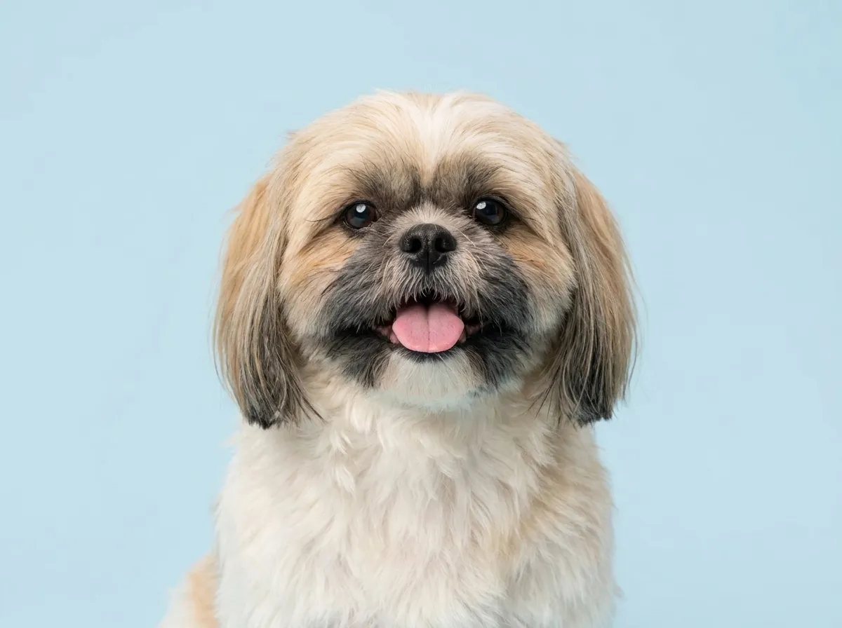 Pogodny, zdrowy shih tzu w zbliżeniu