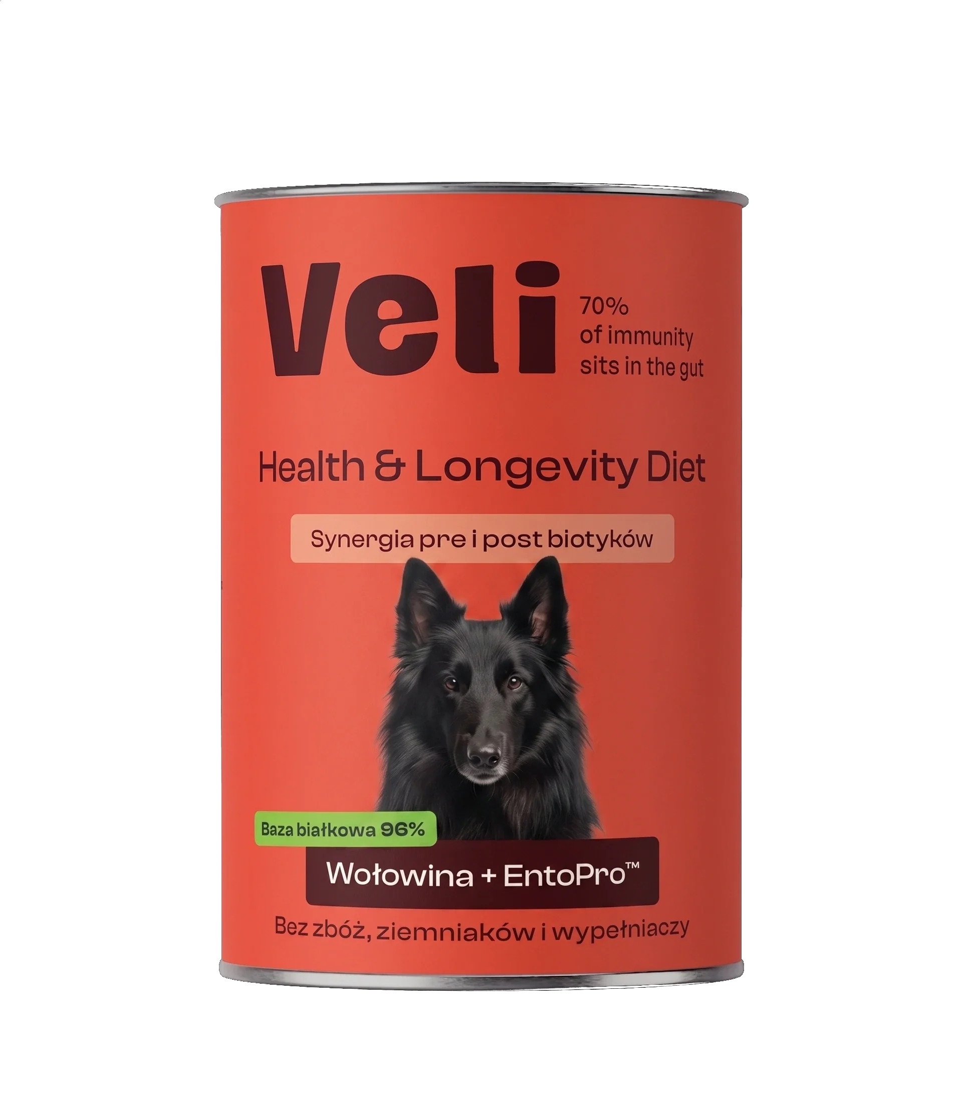 Wizualizacja puszki Veli Beef + EntoPro™ Recipe z groenendaela na etykiecie